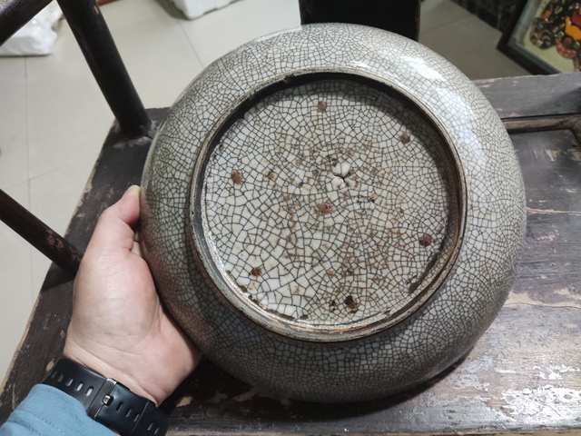 古玩陶瓷清代乾隆哥釉七星盤拍賣,當前價格3588元