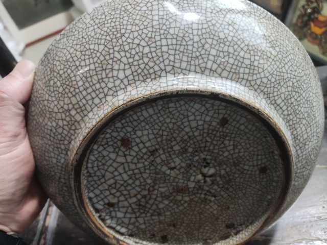 古玩陶瓷清代乾隆哥釉七星盤拍賣,當前價格3588元