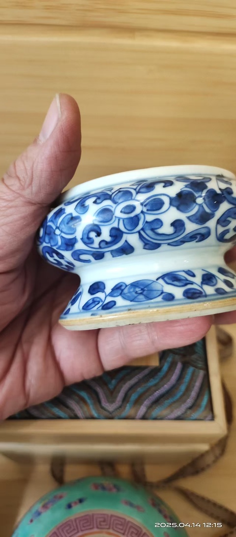 古玩陶瓷清早期青花高足水盂拍賣，當前價格6500元