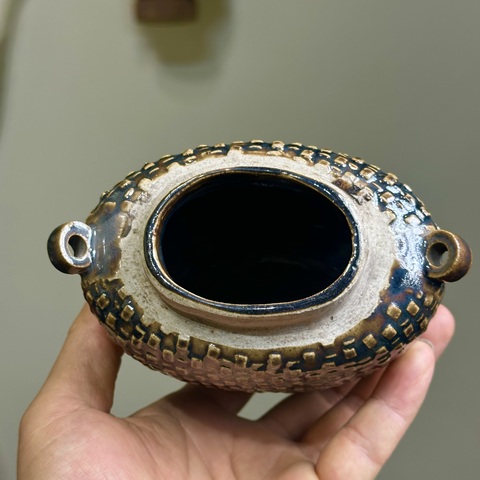 古玩陶瓷清·黑釉魚簍罐拍賣,當前價格0元