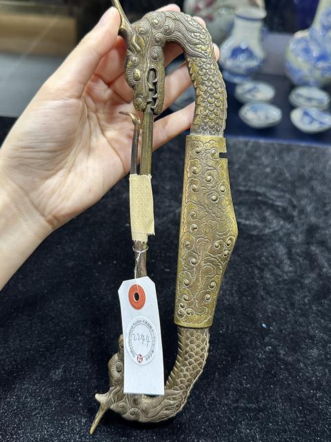 古玩雜項雙龍鎖真品鑒賞圖