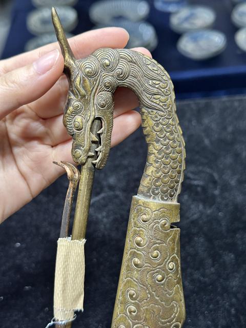 古玩雜項雙龍鎖真品鑒賞圖