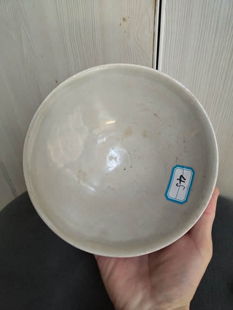 古玩陶瓷青白釉刻花斗笠碗拍賣，當(dāng)前價(jià)格1488元