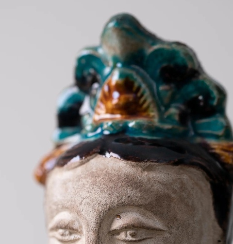 古玩陶瓷琺華彩觀音造像真品鑒賞圖