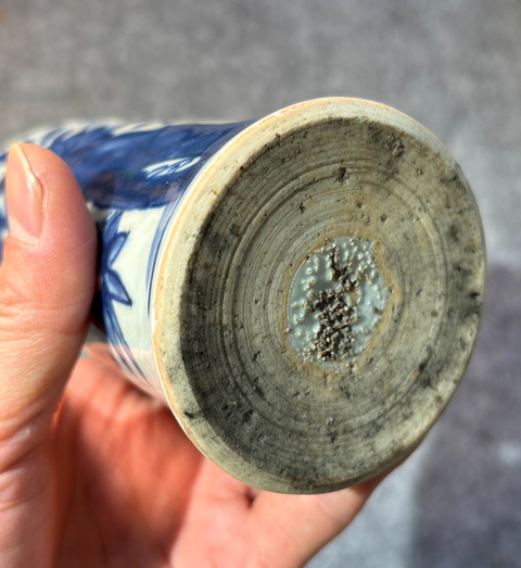 古玩陶瓷青花花鳥紋花觚真品鑒賞圖