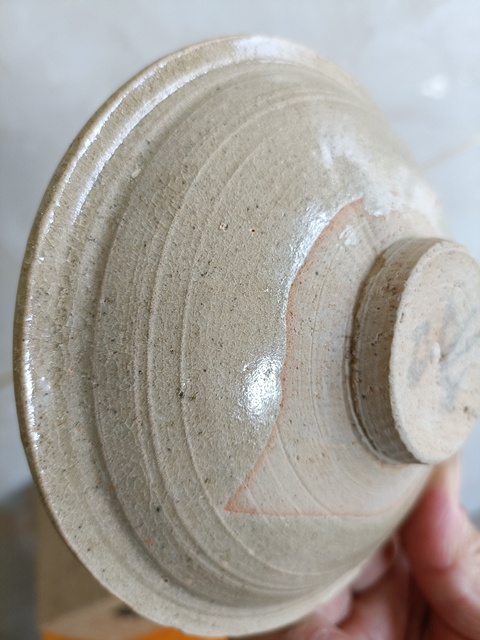 古玩陶瓷青白釉折沿斗笠盞真品鑒賞圖