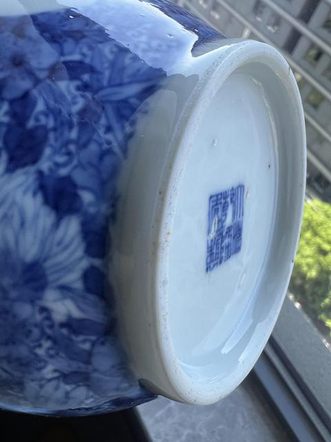 古玩陶瓷青花人物故事紋洗口瓶真品鑒賞圖