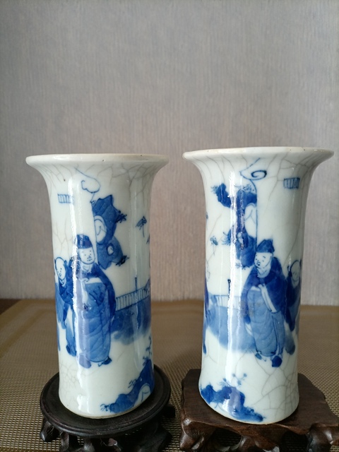 古玩陶瓷青花花觚真品鑒賞圖