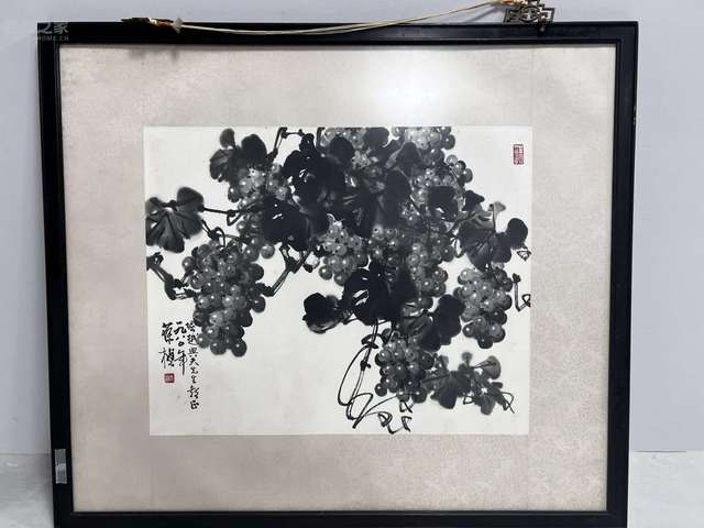 古玩字畫現代仿蘇葆楨《墨葡萄》真品鑒賞圖