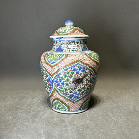 古玩陶瓷五彩將軍罐真品鑒賞圖