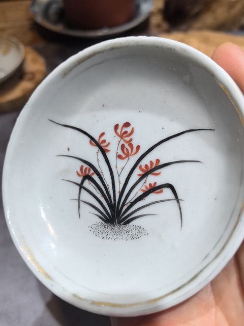 古玩陶瓷蘭花盤真品鑒賞圖