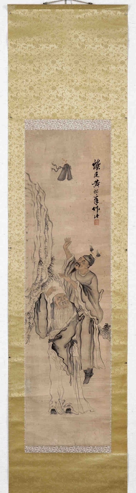 古玩字畫古代畫作.黃炳章人物來福圖拍賣,當(dāng)前價(jià)格0元