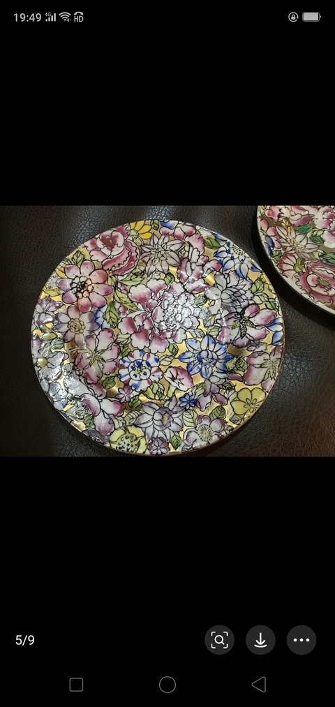 古玩陶瓷粉彩百花紋盤一對拍賣，當前價格1265元