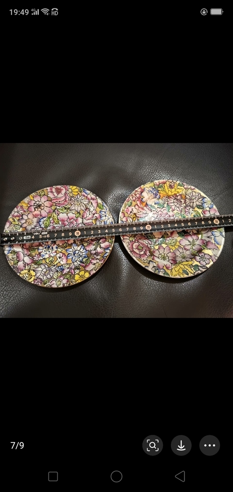 古玩陶瓷粉彩百花紋盤一對拍賣，當前價格1265元