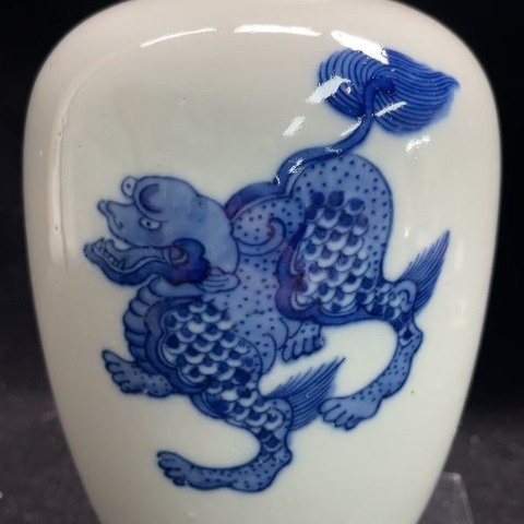 古玩陶瓷青花瑞獸罐拍賣，當前價格1200元