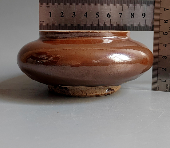 古玩陶瓷明代·紫金釉水洗真品鑒賞圖