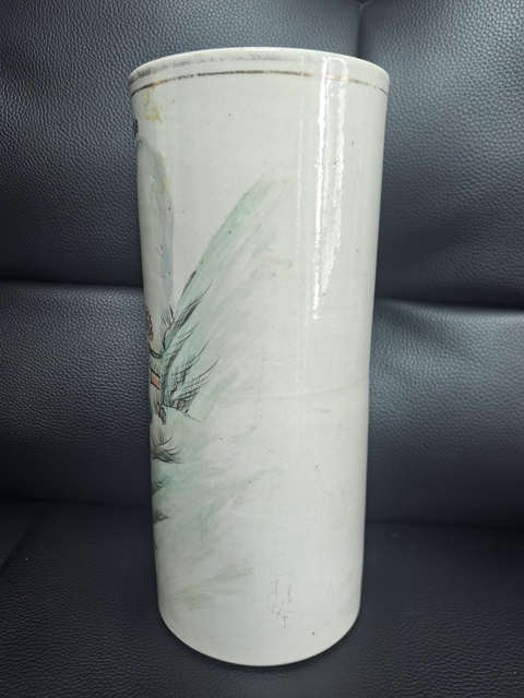 古玩陶瓷山水紋帽筒拍賣,當(dāng)前價(jià)格1200元