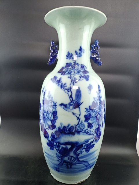 古玩陶瓷【清晚】豆青釉青花花鳥紋撇口瓶【傳世佳品】【頂級(jí)釉水】【尺寸碩大】【太漂亮了】拍賣,當(dāng)前價(jià)格0元