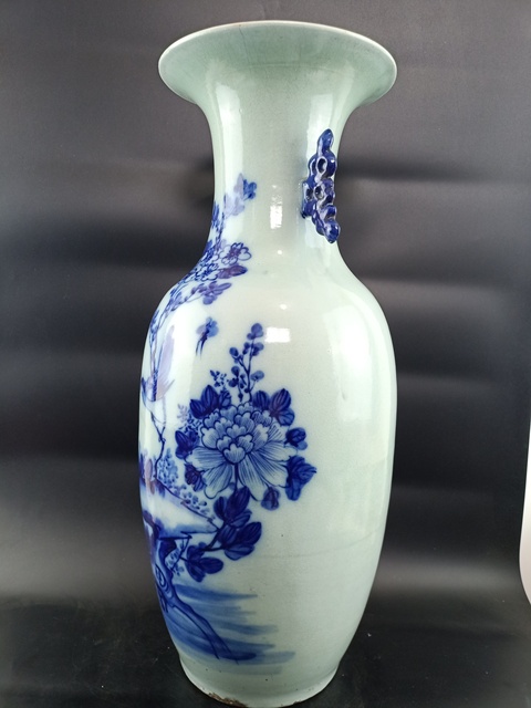 古玩陶瓷【清晚】豆青釉青花花鳥紋撇口瓶【傳世佳品】【頂級(jí)釉水】【尺寸碩大】【太漂亮了】拍賣,當(dāng)前價(jià)格0元