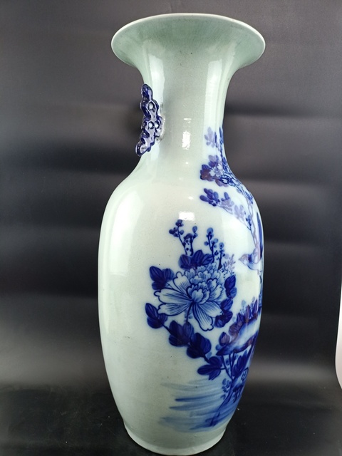 古玩陶瓷【清晚】豆青釉青花花鳥紋撇口瓶【傳世佳品】【頂級(jí)釉水】【尺寸碩大】【太漂亮了】拍賣,當(dāng)前價(jià)格0元
