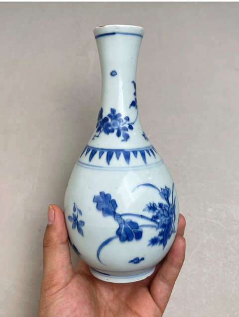 古玩陶瓷明崇禎 青花花卉紋膽瓶拍賣,當(dāng)前價(jià)格14880元