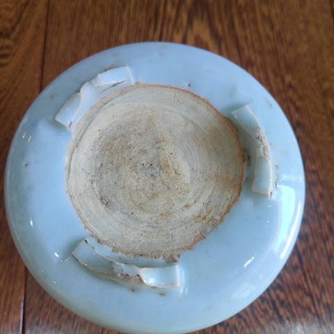 古玩陶瓷二龍戲珠青花三足筒式香爐真品鑒賞圖