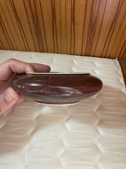 古玩陶瓷晚清·紅釉水盂 真品鑒賞圖
