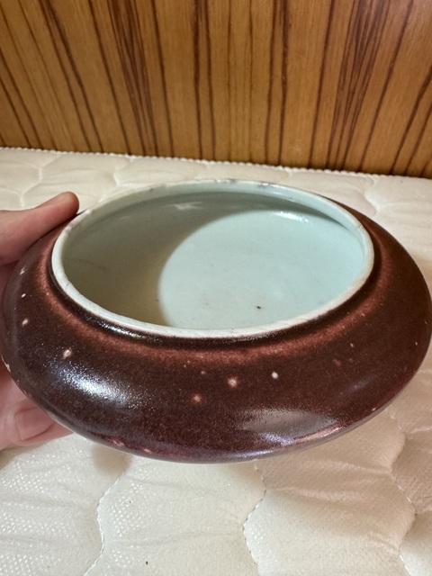 古玩陶瓷晚清·紅釉水盂 真品鑒賞圖