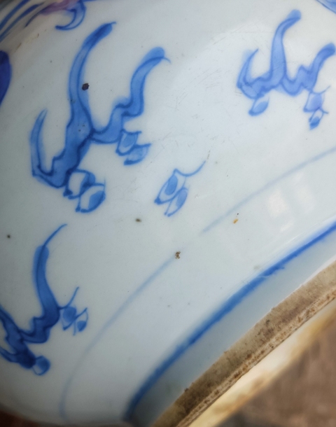 古玩陶瓷青花雙龍戲珠紋爐真品鑒賞圖