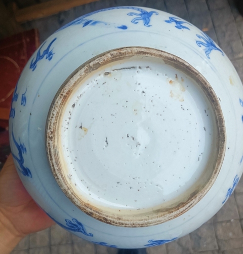 古玩陶瓷青花雙龍戲珠紋爐真品鑒賞圖