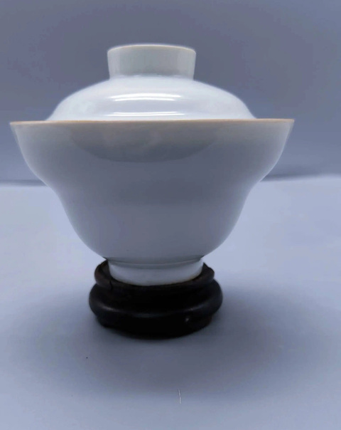 古玩陶瓷白釉蓋碗拍賣,當前價格299元
