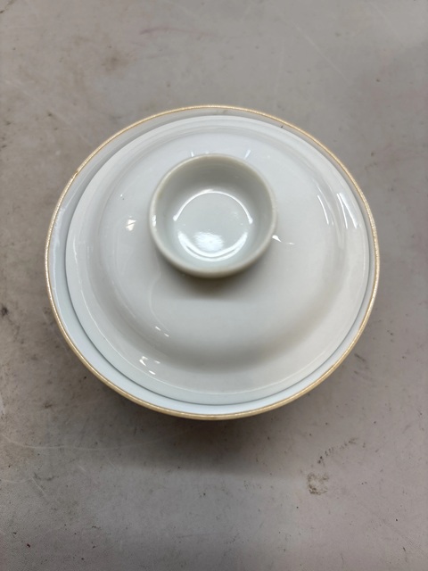 古玩陶瓷白釉蓋碗拍賣,當前價格299元