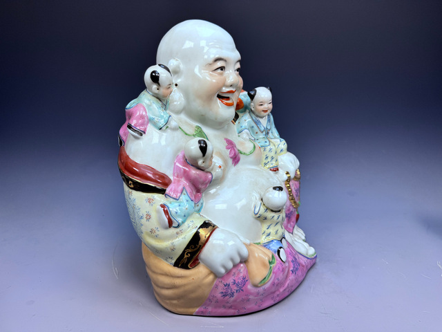 古玩陶瓷民國·粉彩五子鬧佛大造像拍賣，當前價格18888元