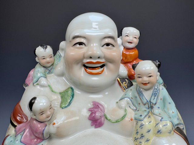 古玩陶瓷民國·粉彩五子鬧佛大造像拍賣，當前價格18888元
