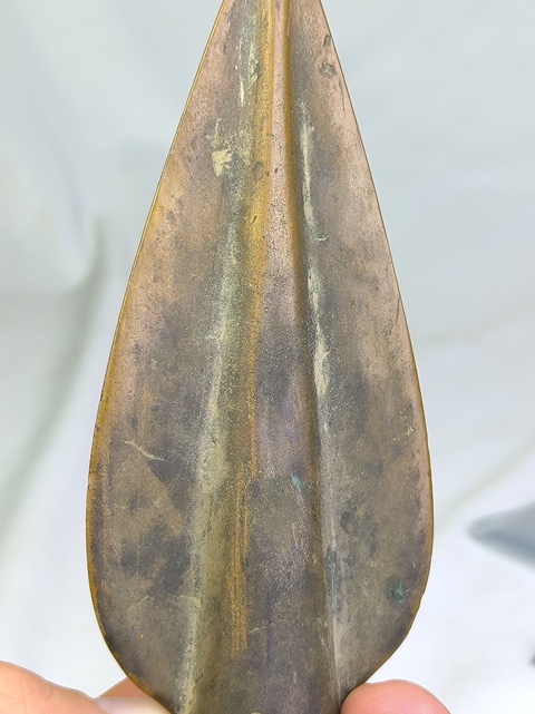 古玩銅器戰國矛頭真品鑒賞圖