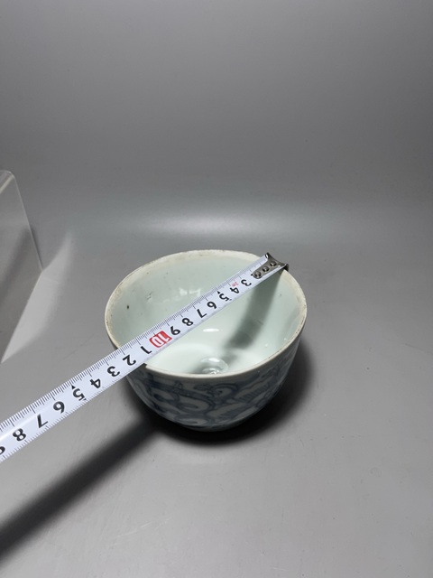 古玩陶瓷青花淡描花卉紋茶碗拍賣，當前價格0元
