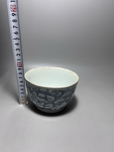 古玩陶瓷青花淡描花卉紋茶碗拍賣，當前價格0元