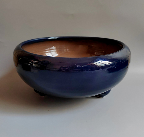 古玩陶瓷清·藍釉三足香爐真品鑒賞圖