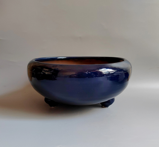 古玩陶瓷清·藍釉三足香爐真品鑒賞圖