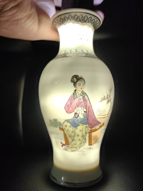 古玩陶瓷仕女紋觀音瓶拍賣，當前價格1000元