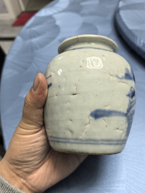 古玩陶瓷山水紋青花罐拍賣，當前價格300元