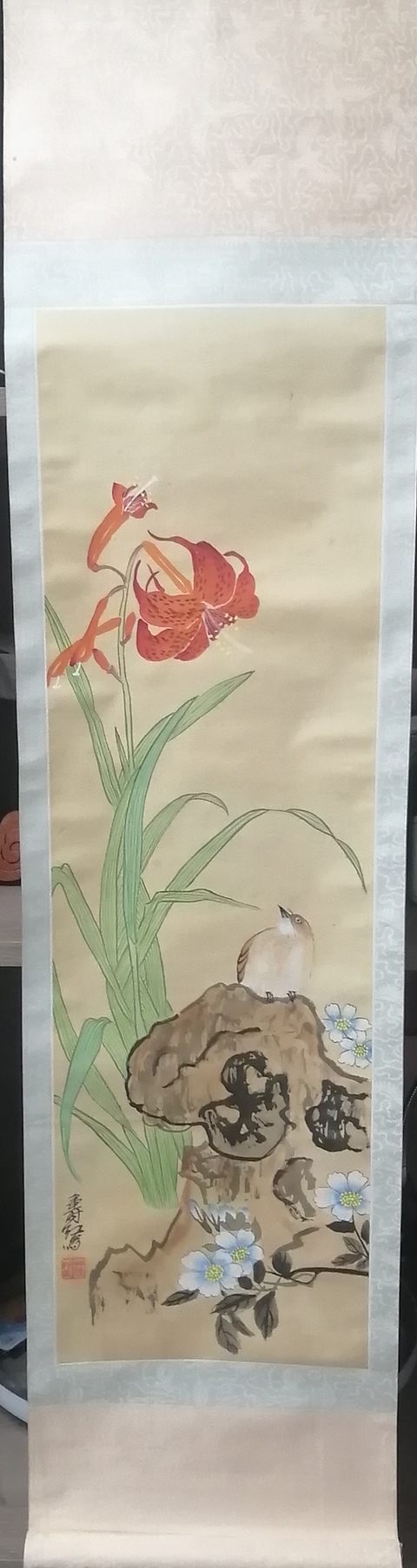 古玩字畫清華美院教授莊壽紅花鳥拍賣,當(dāng)前價格4000元