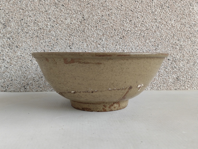 古玩陶瓷青黃釉撇口碗拍賣，當前價格580元