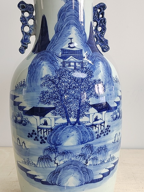 古玩陶瓷山水紋青花瓶拍賣,當前價格1400元