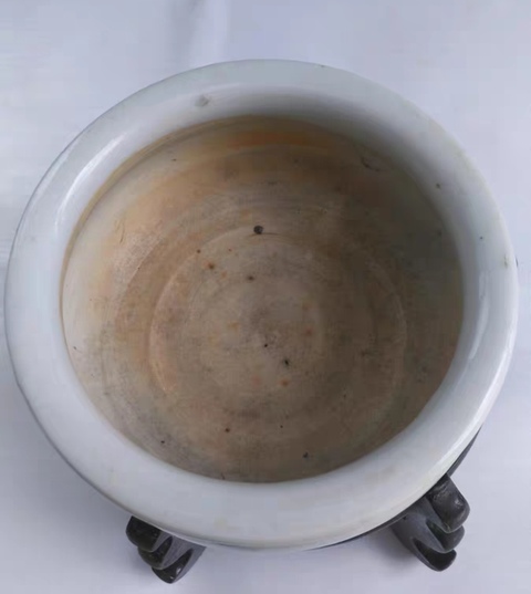 古玩陶瓷人物山水紋青花香爐真品鑒賞圖