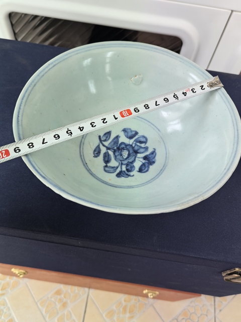 古玩陶瓷明中期青花纏枝花卉紋大碗拍賣，當前價格2980元