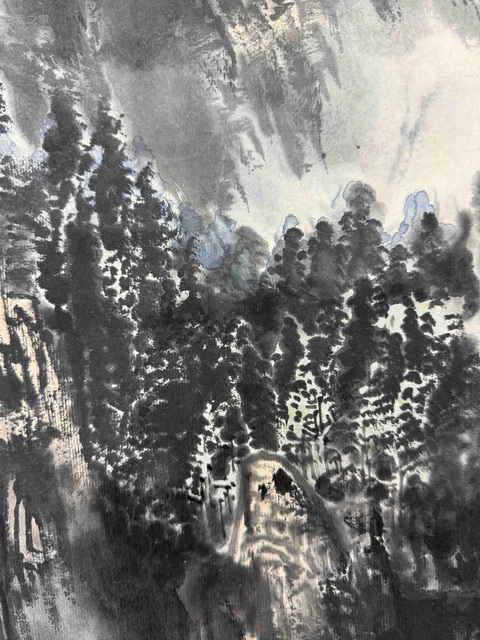 古玩字畫徐子鶴款《青城秋色》真品鑒賞圖