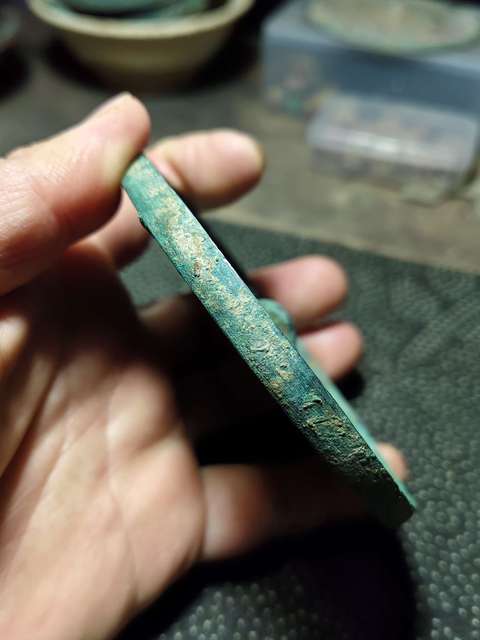 古玩銅器宋仿唐海獸葡萄紋銅鏡真品鑒賞圖