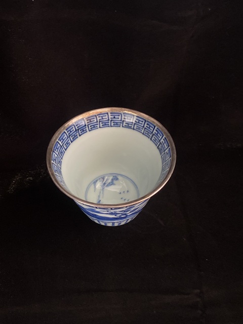 古玩陶瓷嘉慶·青花山水紋杯真品鑒賞圖