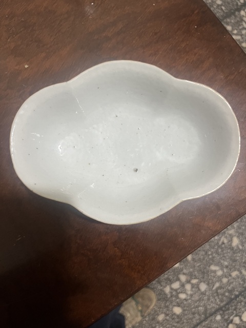 古玩陶瓷清晚期 戴煥昭繪淺絳博古紋供盤真品鑒賞圖